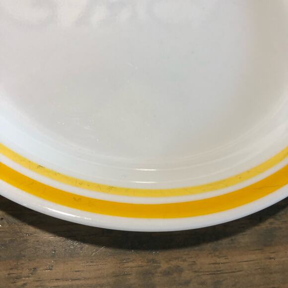 Corelle Citrus 6 salad plates 8.5" double yellow stripe - Picture 4 of 5